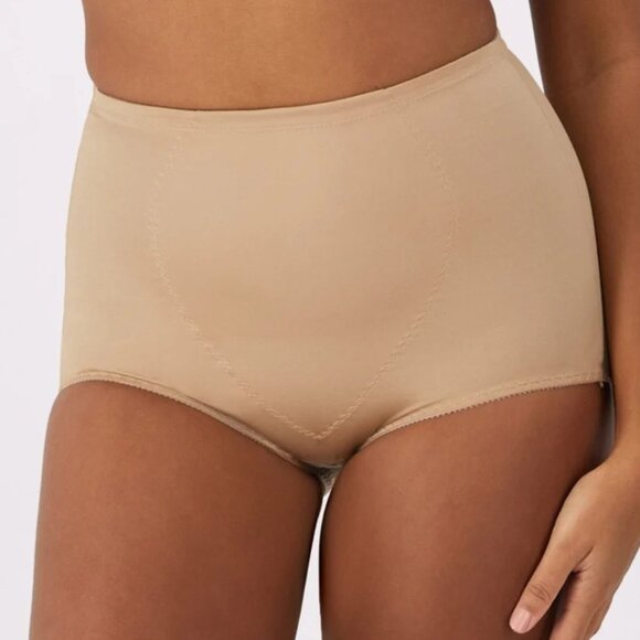 NWT Bali Jacquard Shaping Brief Underwear Sz XL Nude Tummy Control DFX710 - Picture 1 of 5